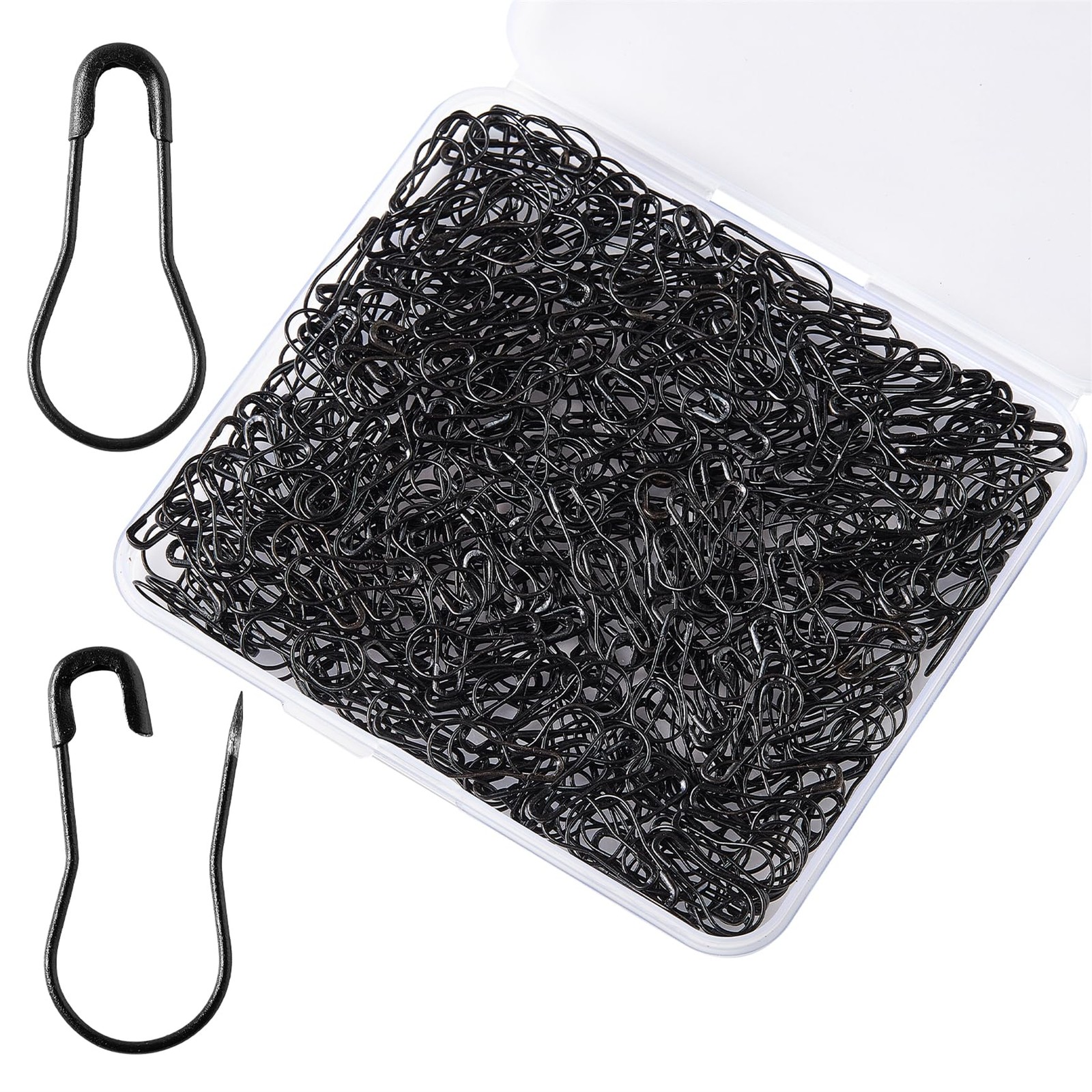 XIYAOXI 500Pcs Black Bulb Pins 0.8" Safety Bulb Pin,Gourd Safety Pin Metal Ca
