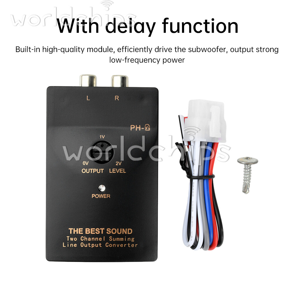 PH-2 Level Car Speaker High to Low Subwoofer Audio Converter With Delay Function