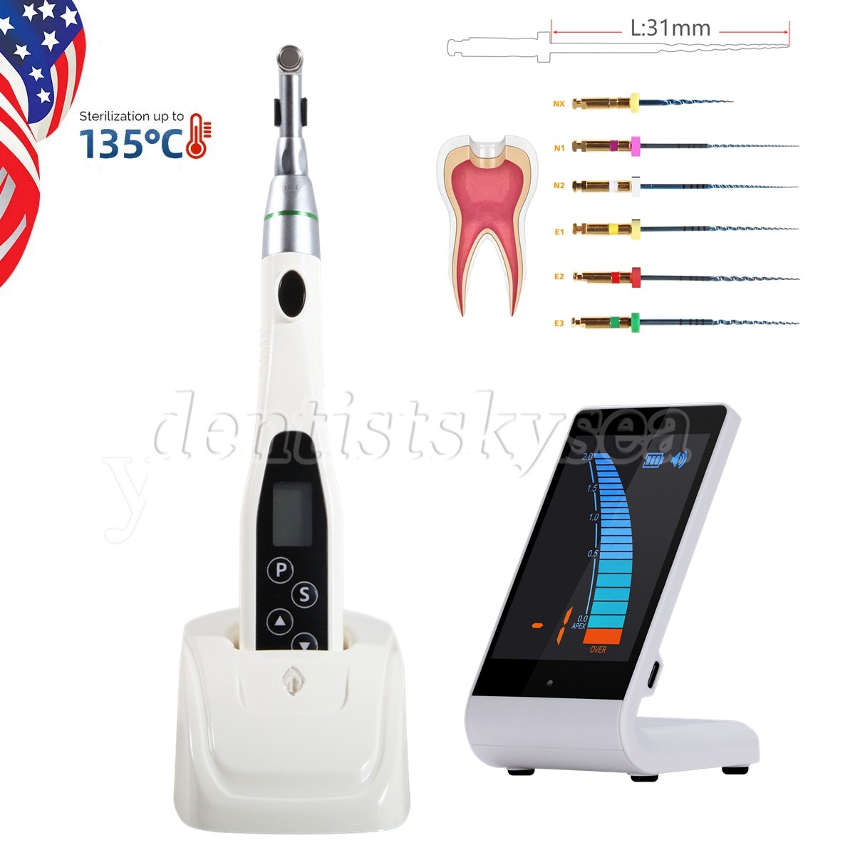 SANDENT Endo Motor 16:1 /Apex Locator Root Canal/Endo Taper NITI Rotar File 31MM