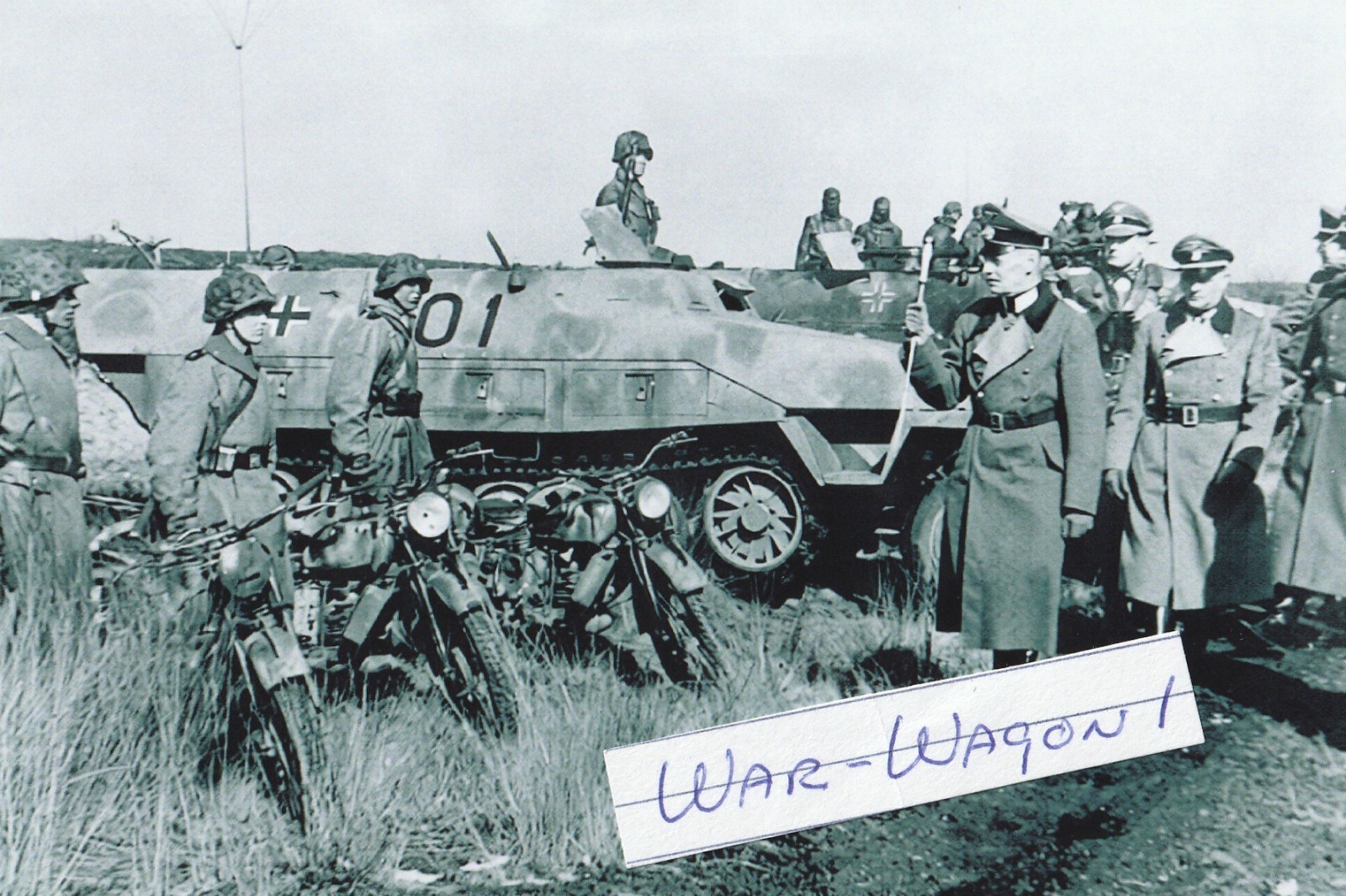 German WW II Photo  --  Gerd von Rundstedt Inspects Troops