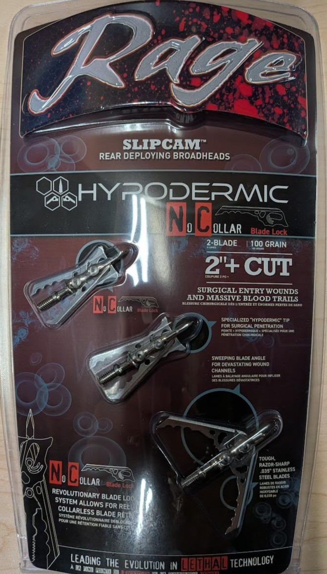 @NEW@ 3pk. Rage Trypan NC 100 Compound Bow Expandable Broadheads no collar