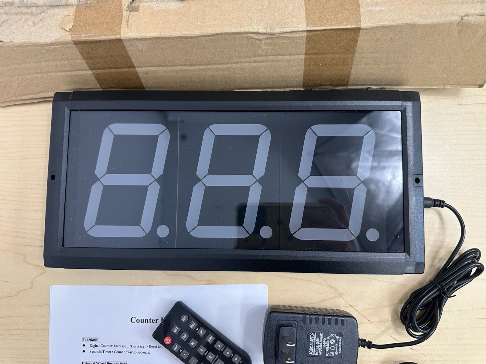 BTBSIGN Digital LED Counter Up/Down with Buttons & Remote 13”