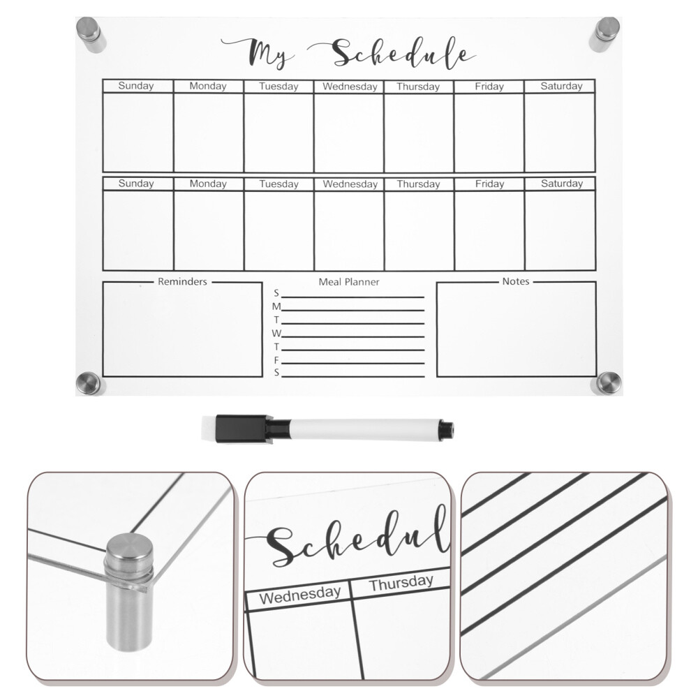 Weekly Planner Board Acrylic Office Magnetic Whiteboard Desk