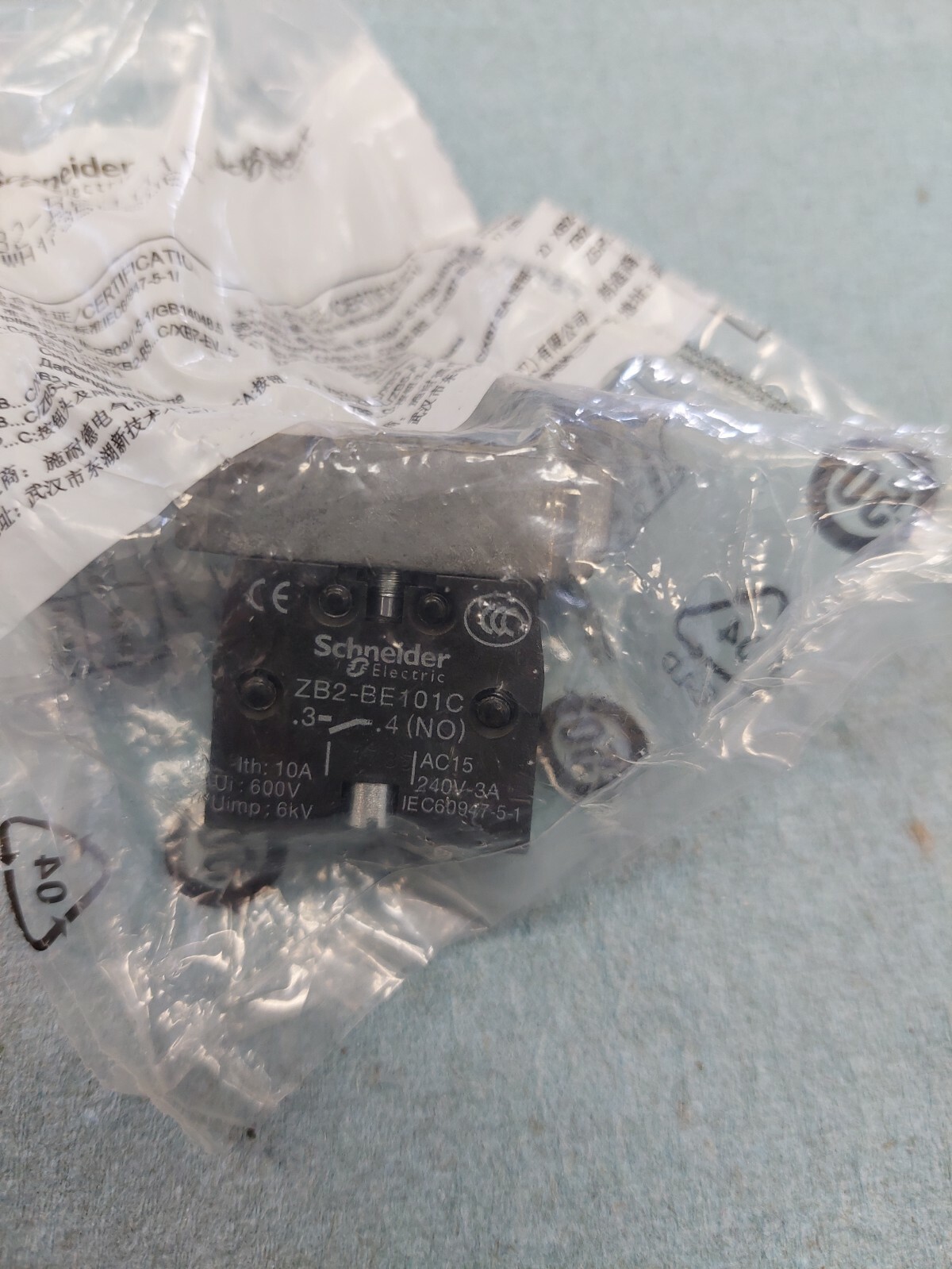 Schneider Terminal And Contact Block ZB2-BZ101C
