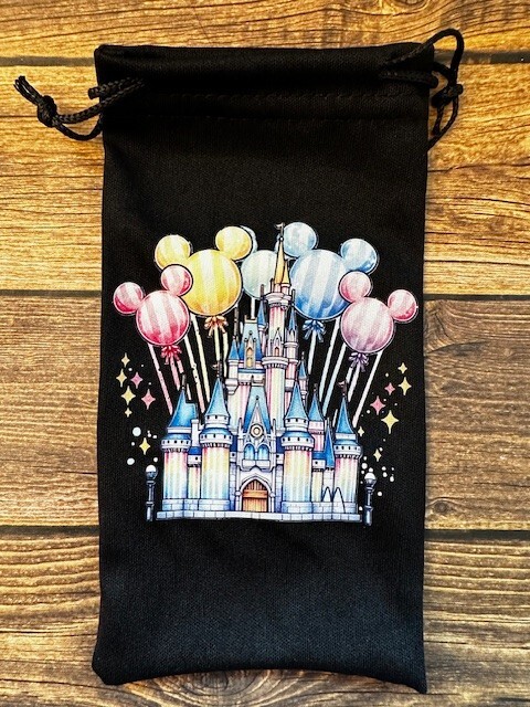 Soft Eye Sunglass Black Accessory Pouch Pull Top Portable Mickey Balloon Castle