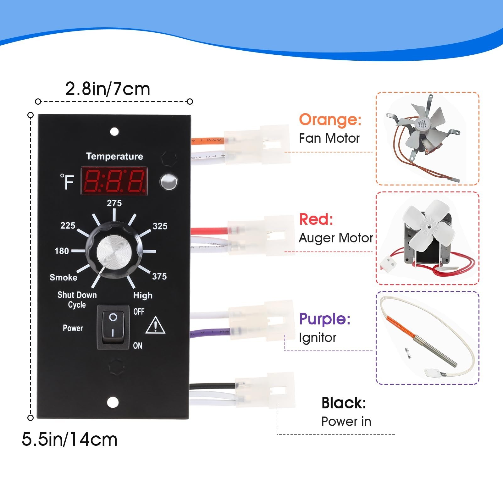 Digital Thermostat Controller Kit, Replacement for Traeger Pellet Grills BAC2...