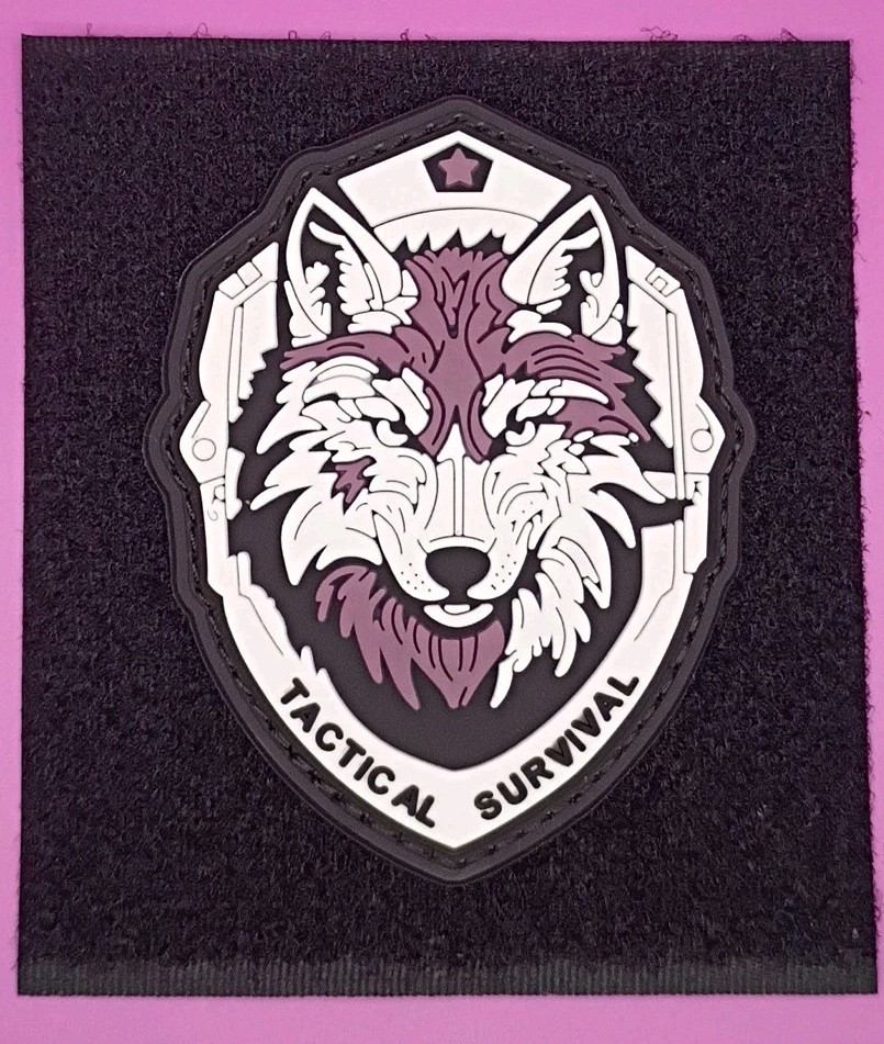 Tactical Wolf PVC Morale Patch - Glow in the Dark - Hook & Loop - New 3.5"