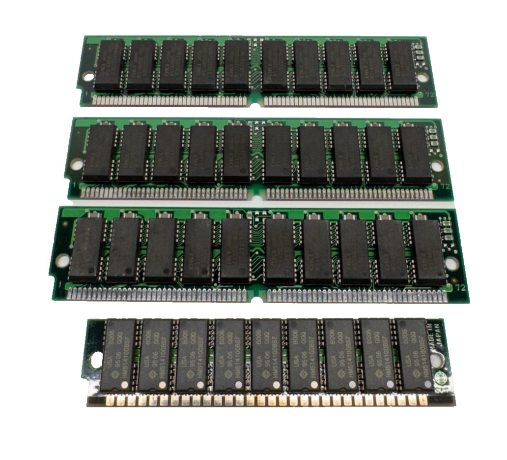 Lot of 3 OKI MSC23136C-70DS10 4 MB 70ns 72 pin SIMM EDO MEMORY DRAM + Extra