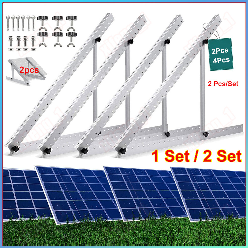 28" Solar Panel Tilt Mount Brackets Boat RV Roof Flat Surface Adjustable Frame