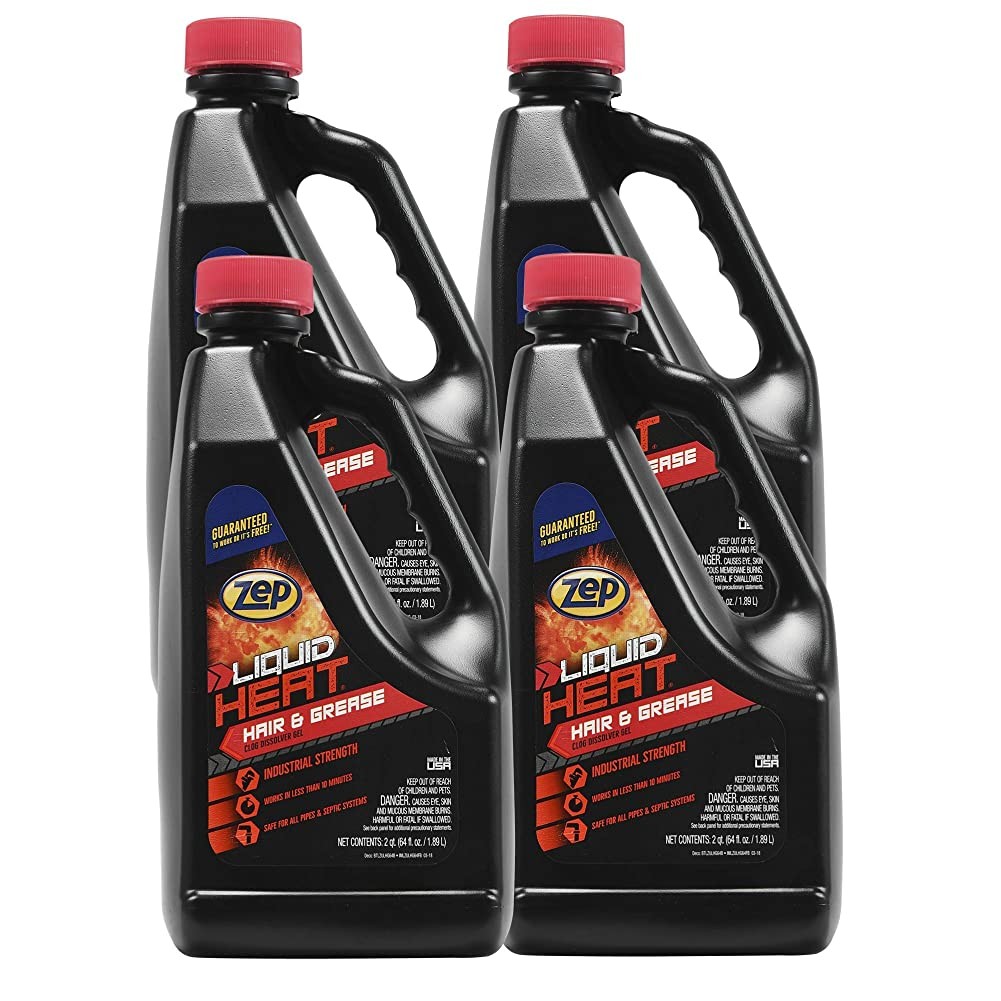 Zep Liquid Heat Hair and Grease Clog Dissolver Gel 64 oz ZULHG644 (Case of 4)