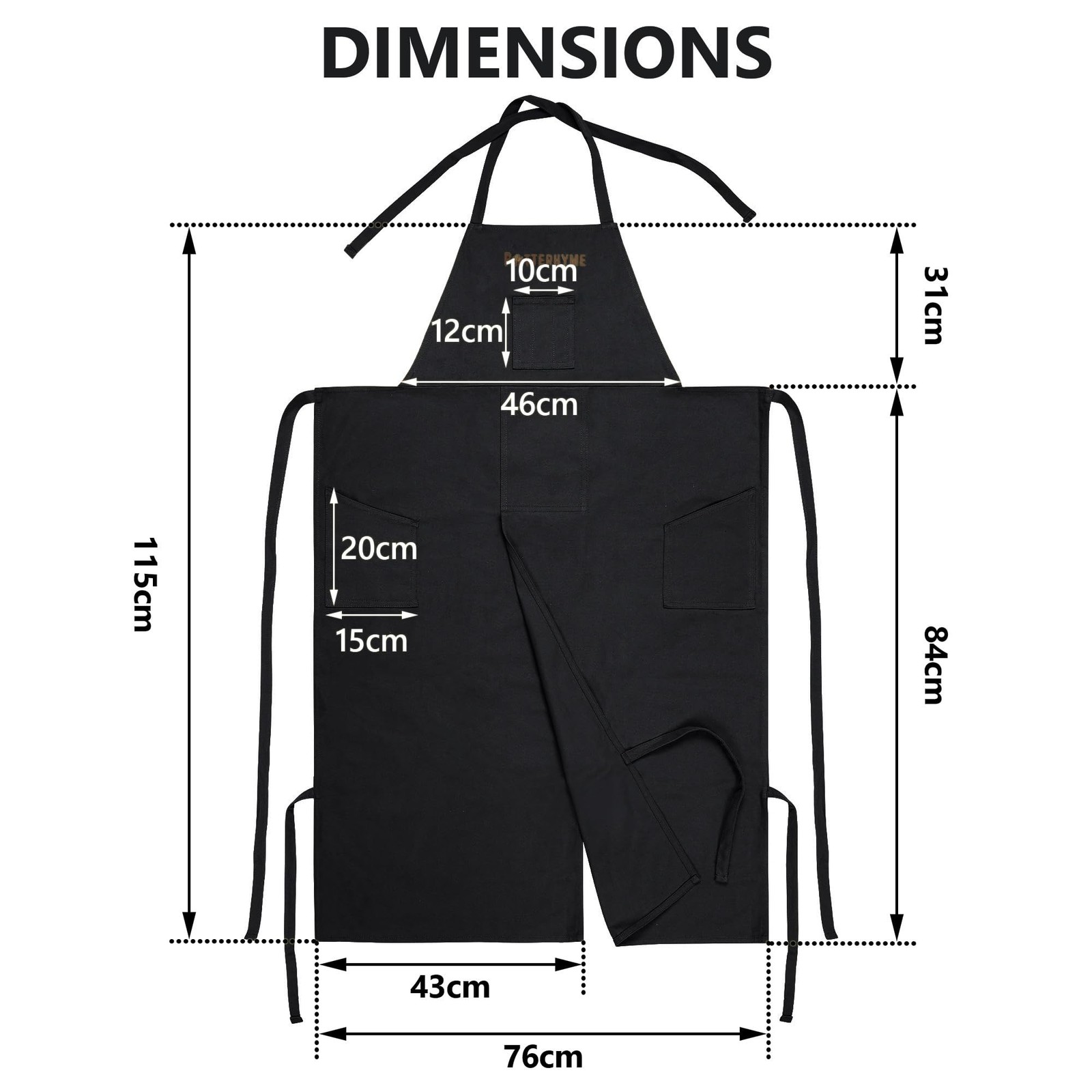 Full Coverage Pottery Apron Split Leg - 100% Cotton Canvas Potter's & Ceramic...