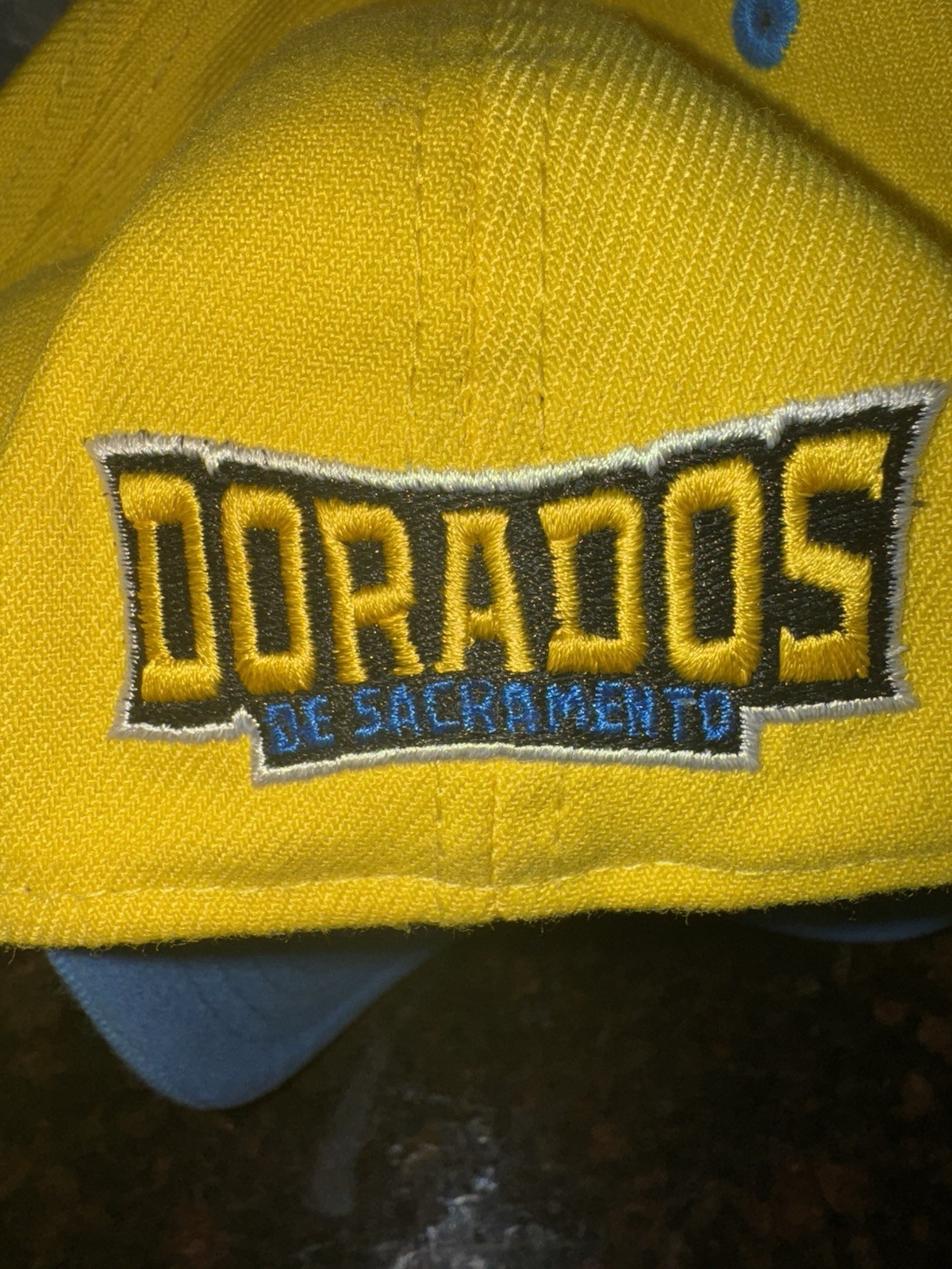 Men's New Era Yellow/Blue De Sacramento Dorados 39Thirty Fitted S/M
