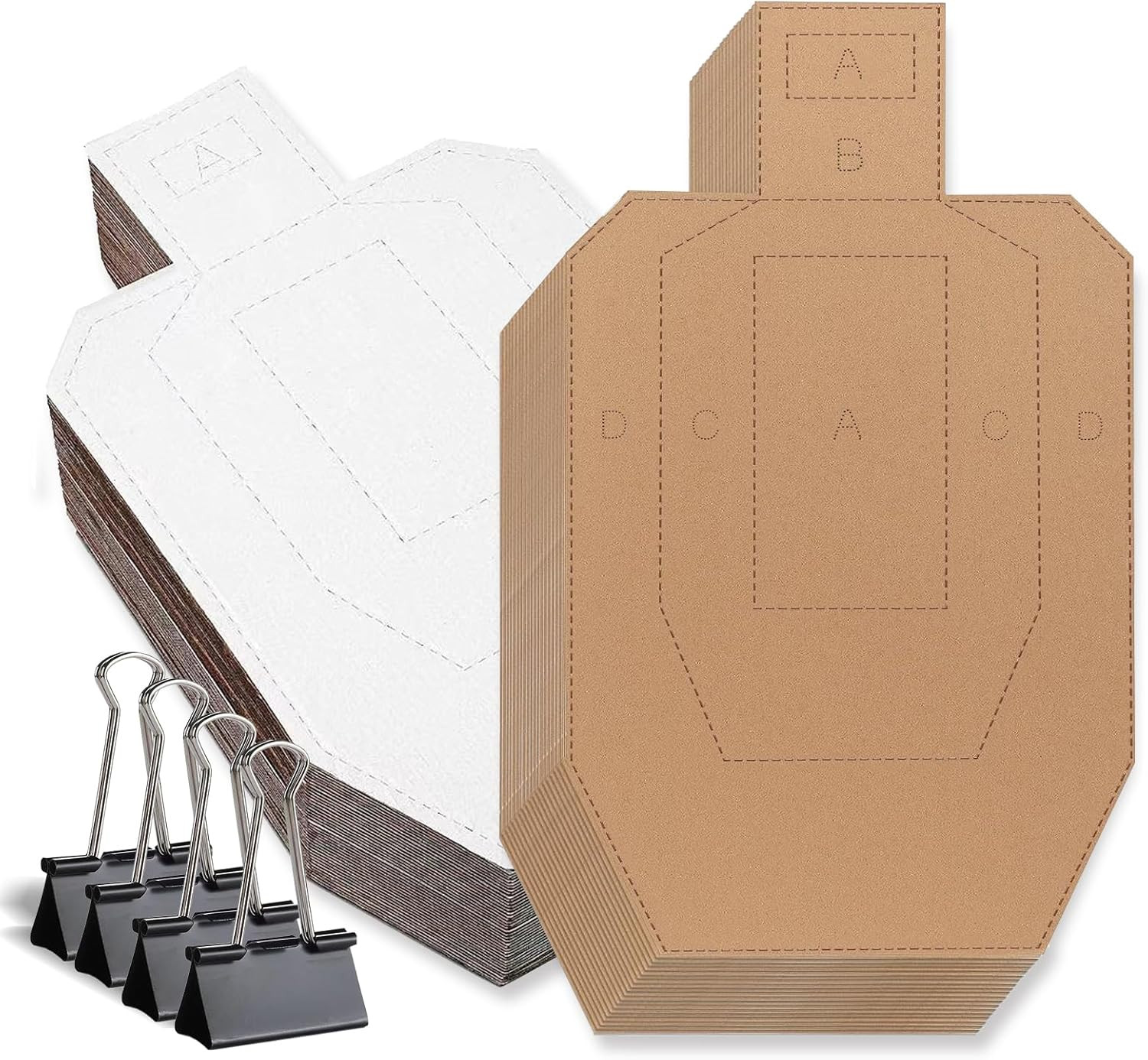 Shooting Targets – 30X18 Inch Cardboard Targets with 4 Clips – Heavy-Duty Corrug