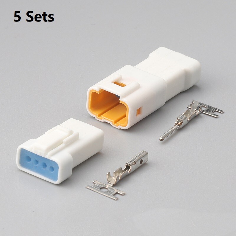 5 Sets 4 Pin Automotive Wire Connector Waterproof 04R-JWPF-VSLE-S 04T-JWPF-VSLE-