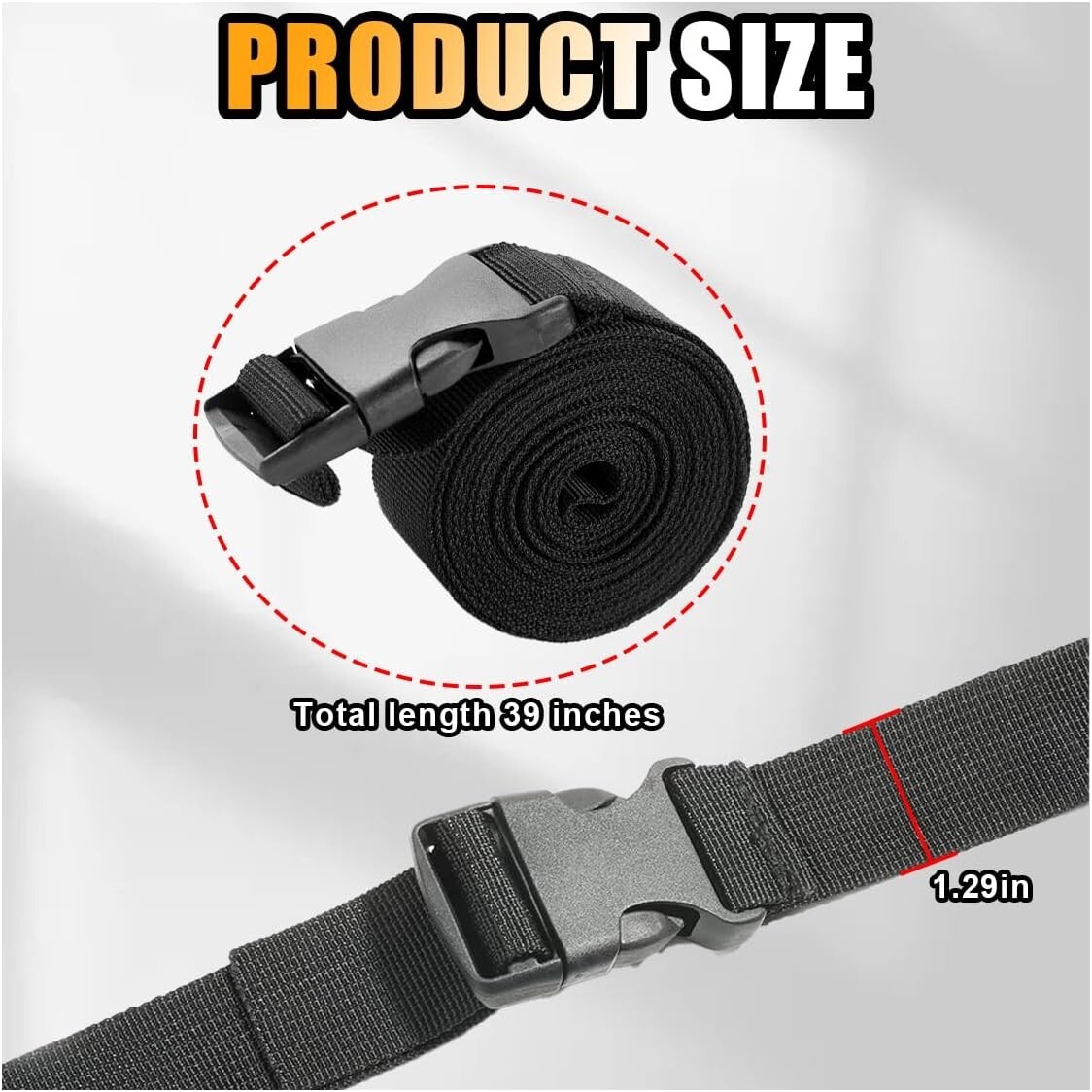 39 Inch Car Battery Tie down Strap, Auto Battery Adjustable Buckle Strap 1/2 Pcs