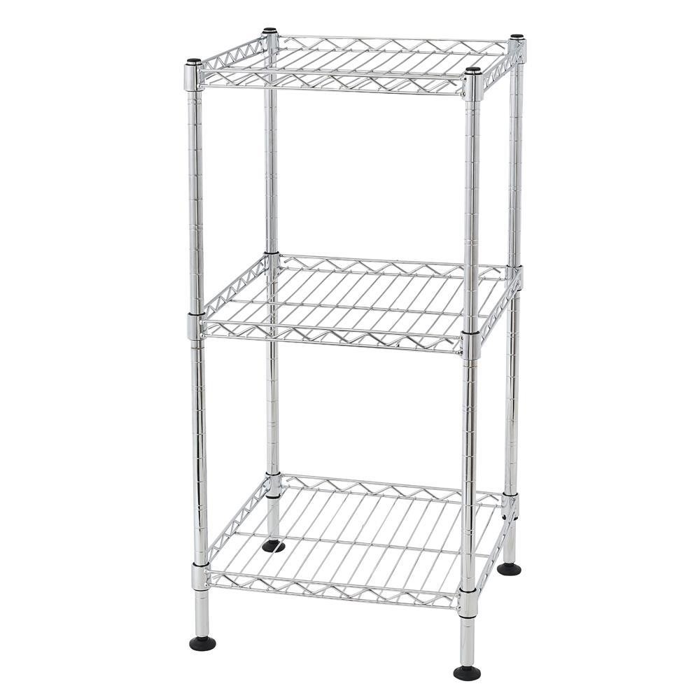 3 Layer Wire Shelving Rack Household Storage Adjustable Metal Shelf Organizer US