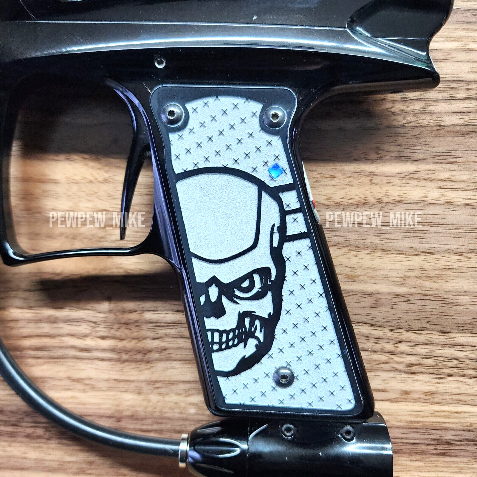 Replacement Bob Long Marq, Protege, Vice - Skull White Grip Panels - Paintball