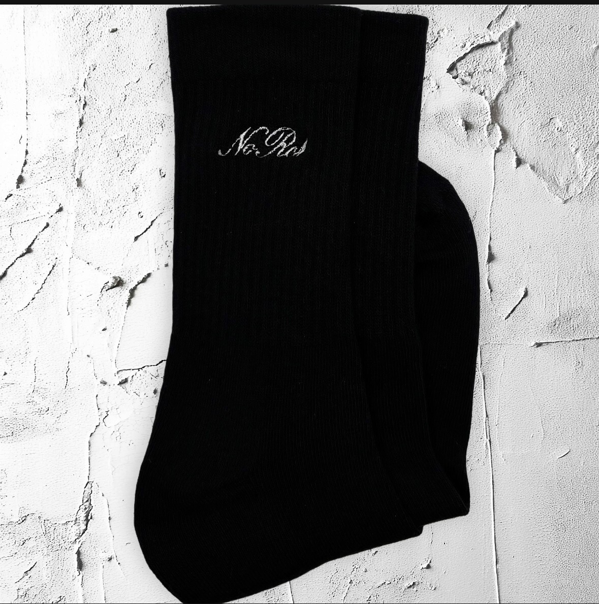 NoRch Classic Script Crew Socks Black