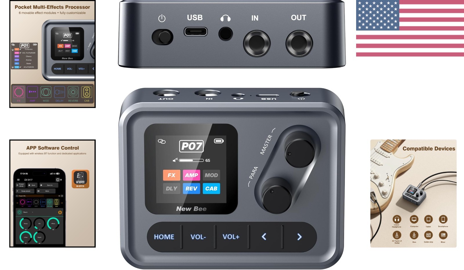Multi Effects Guitar Processor, ANN Amp Modeling & IR Cabinet Simulation, 80 ...