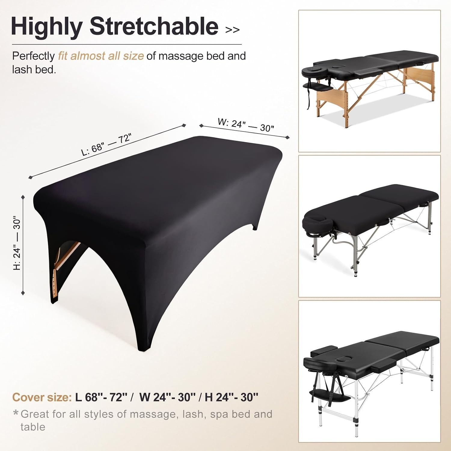 Machine Washable Spa Bed Cover - Soft Protective Topper for Beauty Tables