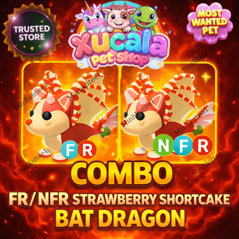🍓🐉  Adopt M3e FR / NFR Strawberry Shortcake Bat Dragon Combo Neoon/Fly / Ride