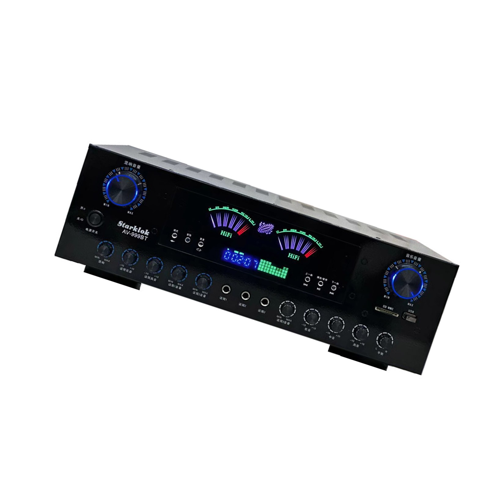 AV-999BT 220V 7Channel Bluetooth Amplifier Hifi Stereo Karaoke Audio AmplifierAc