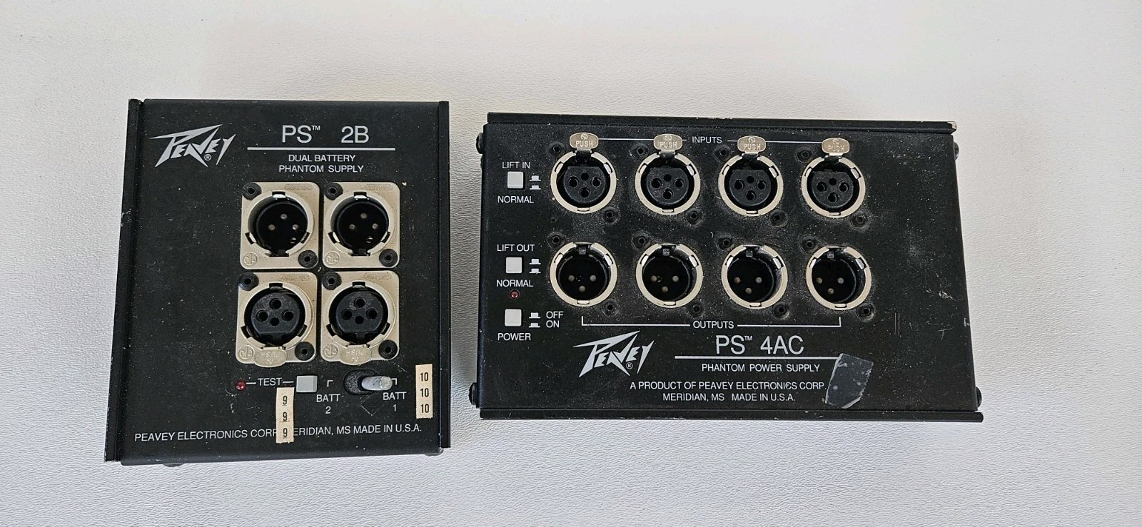 Peavey PS 4AC & PS 2B Phantom Power Supply Lot Untested As Is