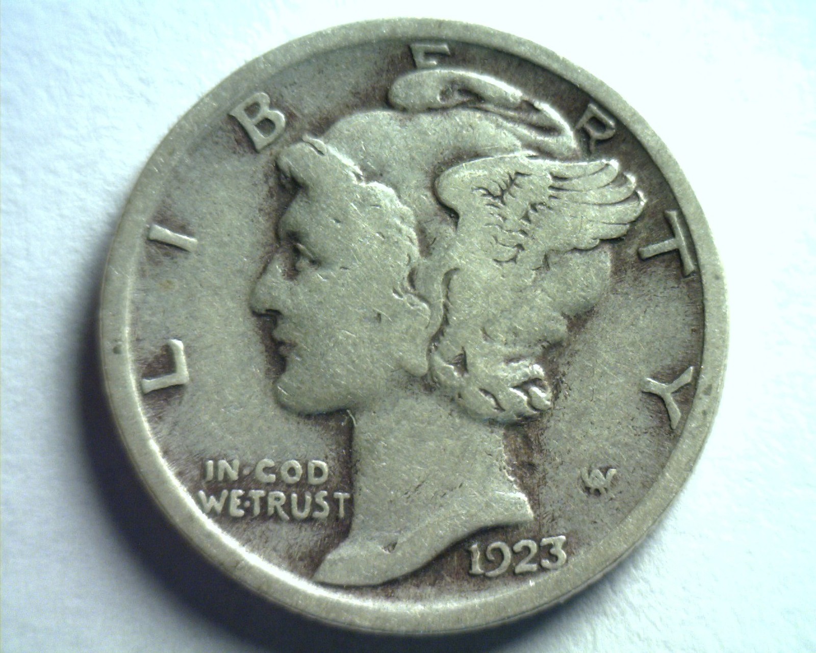 1923 MERCURY DIME FINE F NICE ORIGINAL COIN FROM BOBS COINS FAST 99c SHIPMENT