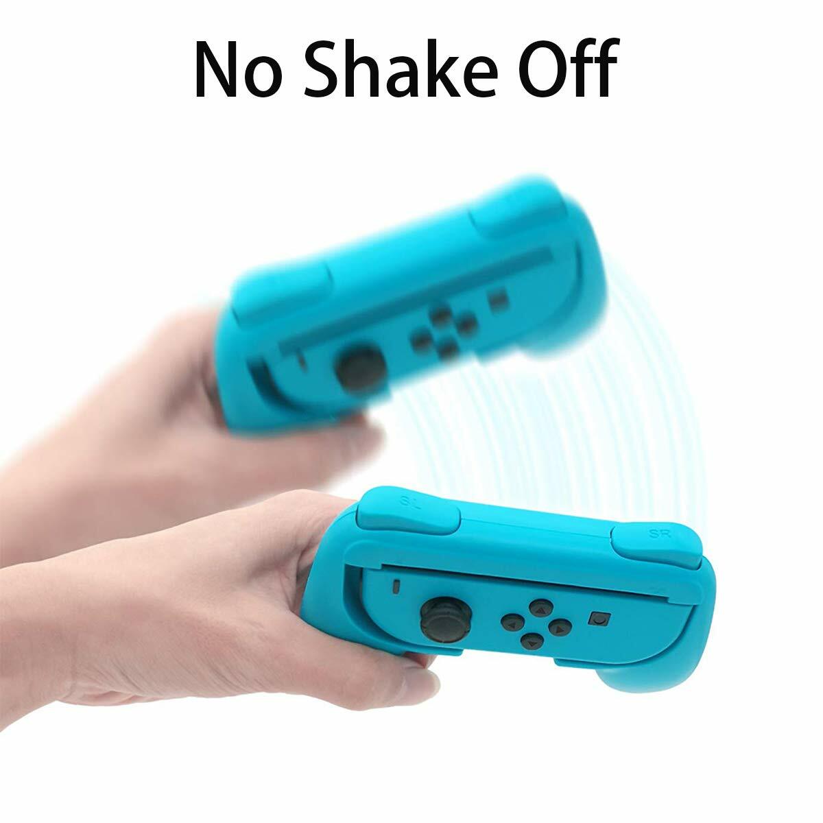 4-Pack Beastron Joy-Con Grips Compatible w/Nintendo Switch (Red & Blue & Black)