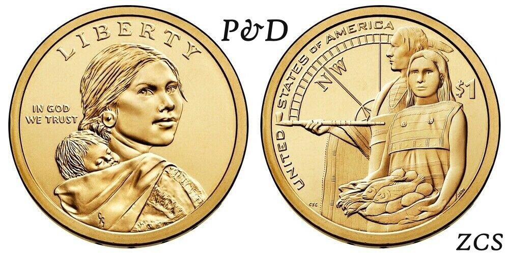 2014 P&D Native American Indian One Dollar U.S. Mint Coin Sacagawea Dollar Money