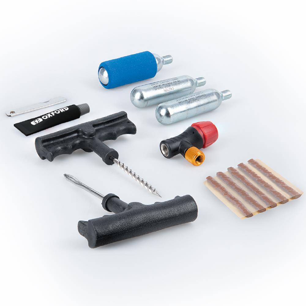 Oxford CO2 Motorcycle Tyre Repair Kit Motorbike Puncture Fix Tubeless OX720