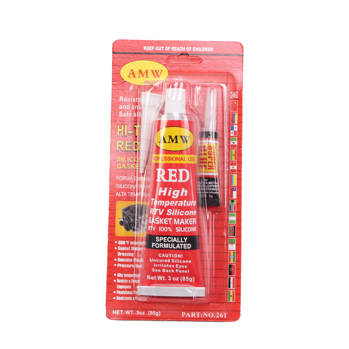RTV Silicone Hi-Temp Red Gasket Maker Sealant for Auto Boat Valve Covers 85ml