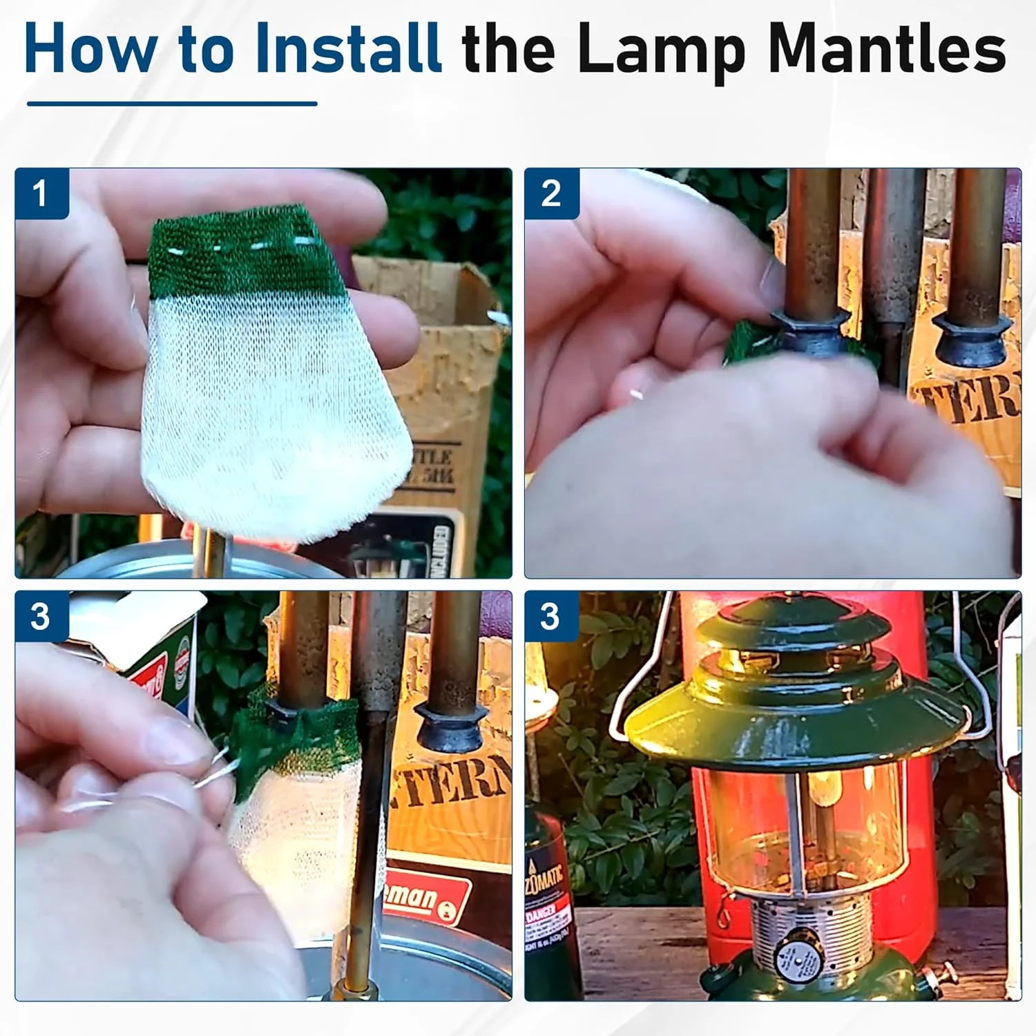 40-Pack Camping Lantern Mantles, Upgrade Accessories for Coleman String Tie #21