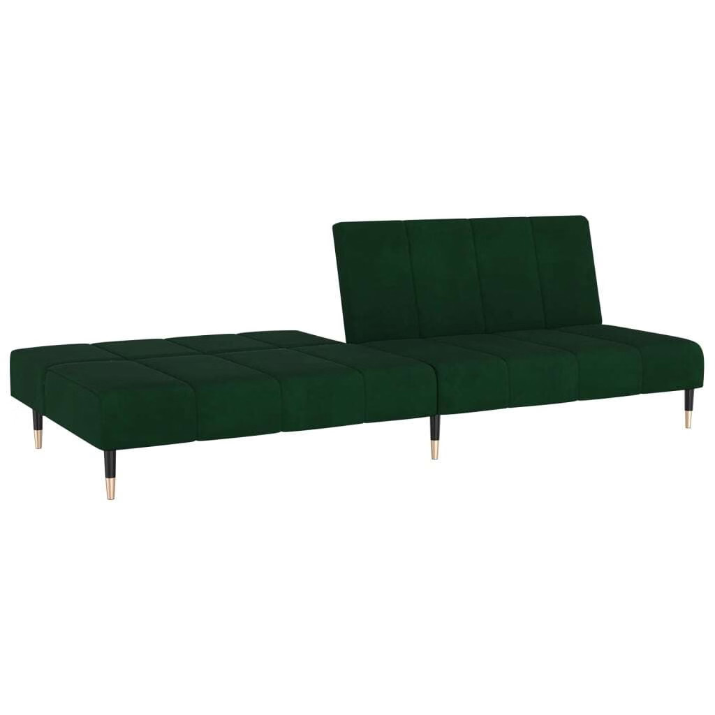 Sofa Bed Dark Green Velvet, Wood, Metal Standard