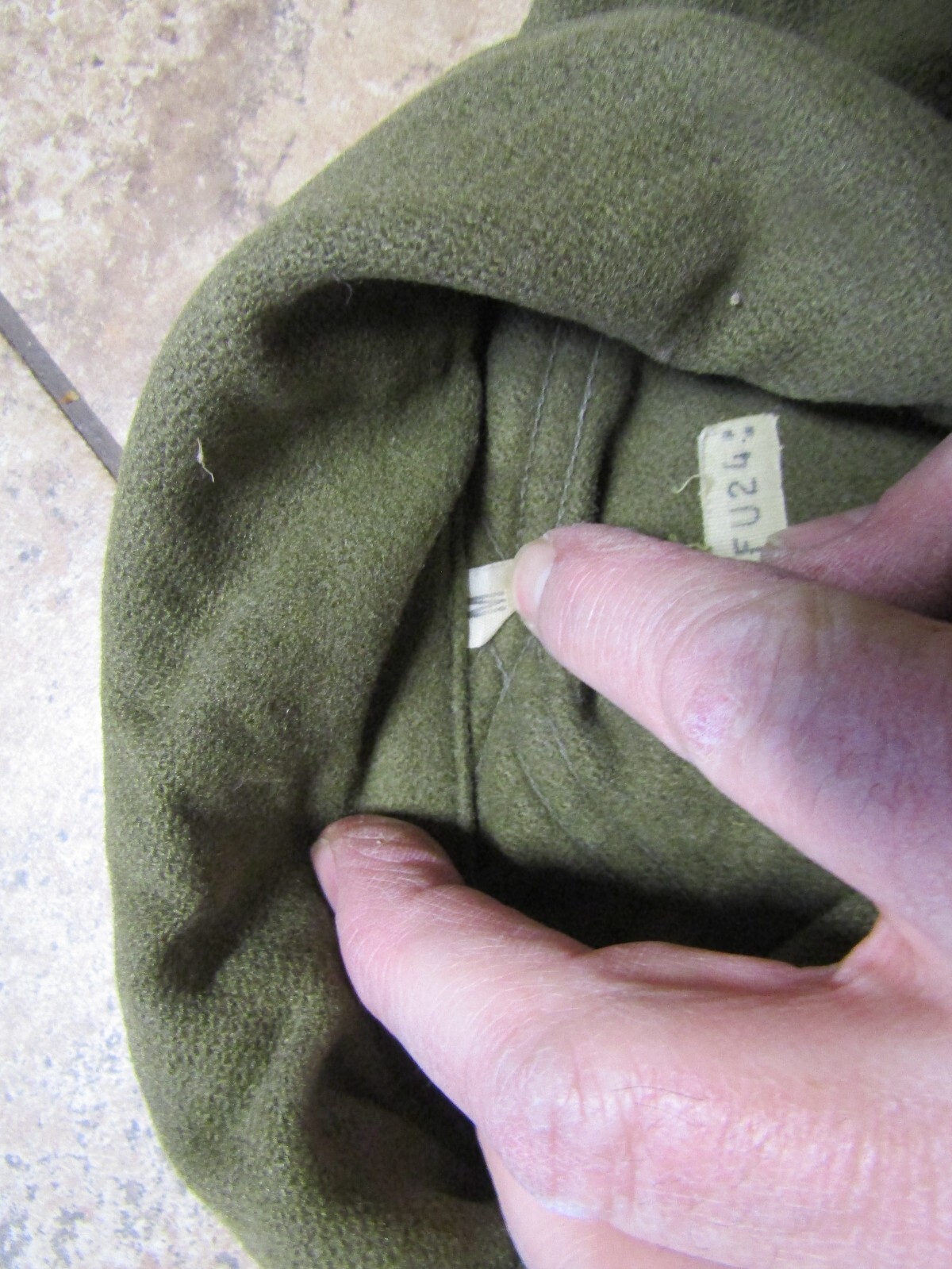 US MILITARY SHIRT FIELD WOOL OLIVE GREEN KOREA WAR ERA WITH GOLD BLACK US ARMY