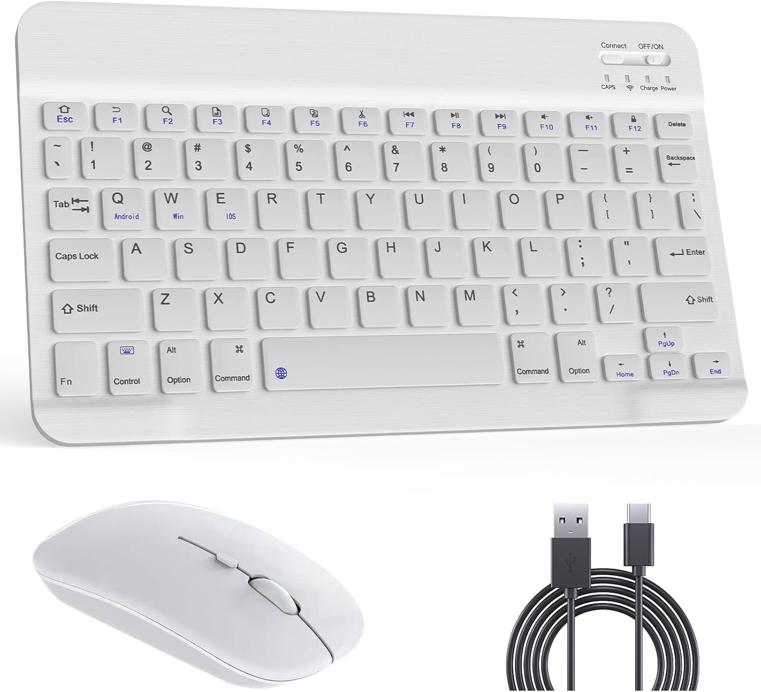 Bluetooth Keyboard & Mouse Combo, QWERTY Layout, 10 inch Ultra-Slim Wireless Key