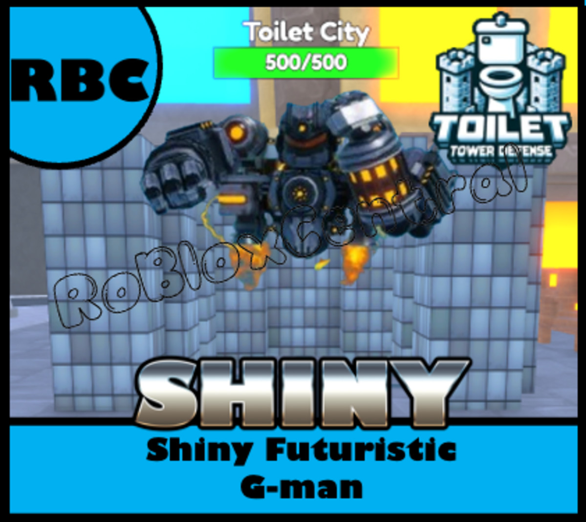 SHINY FUTURISTIC G-MAN UNIQUE +300% DPS - CHEAP TOILET TOWER DEFENSE - TTD UNIT