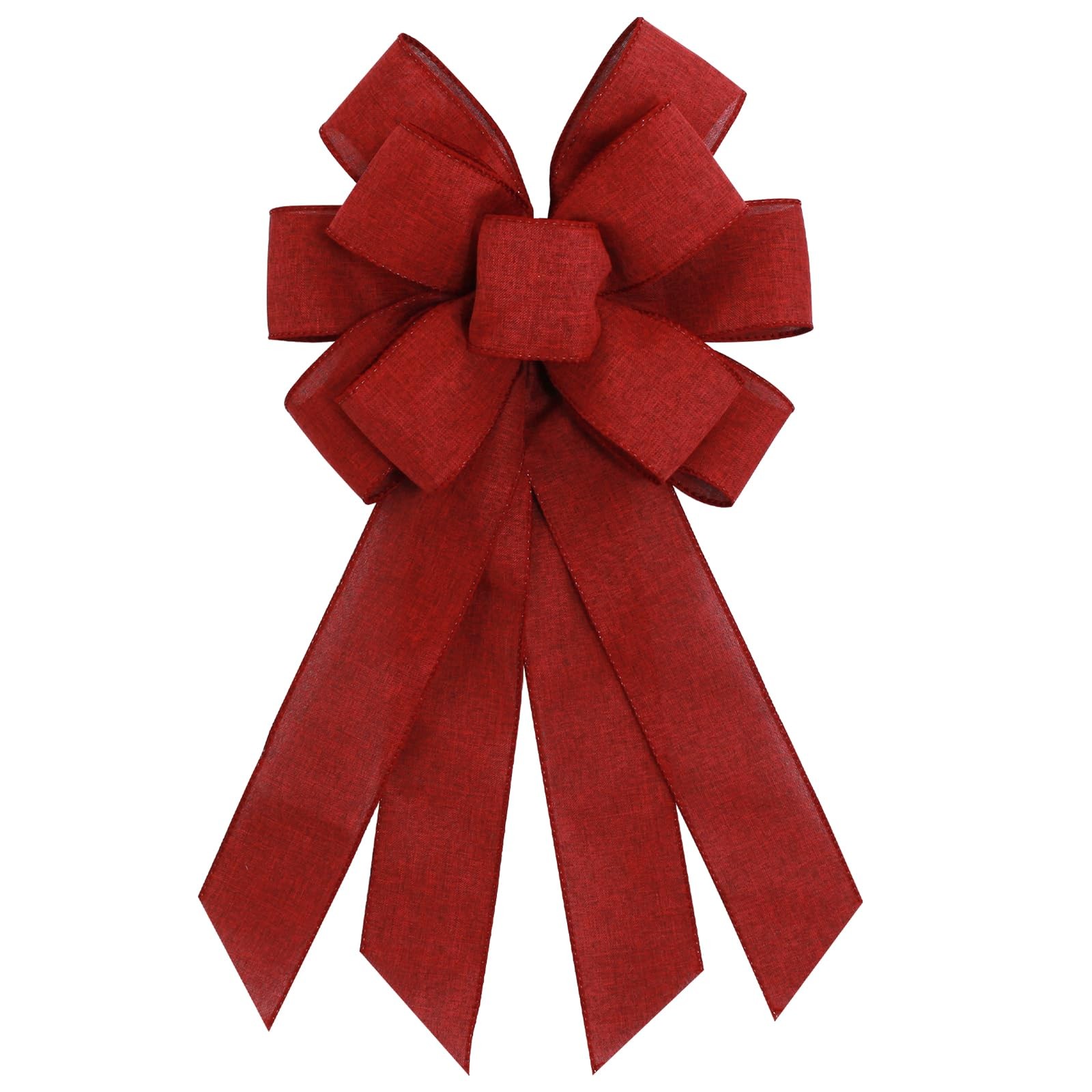 Burgundy Red Wreath Bow Birthday Anniversary Bows Wedding Farmhouse Bow Tree ...