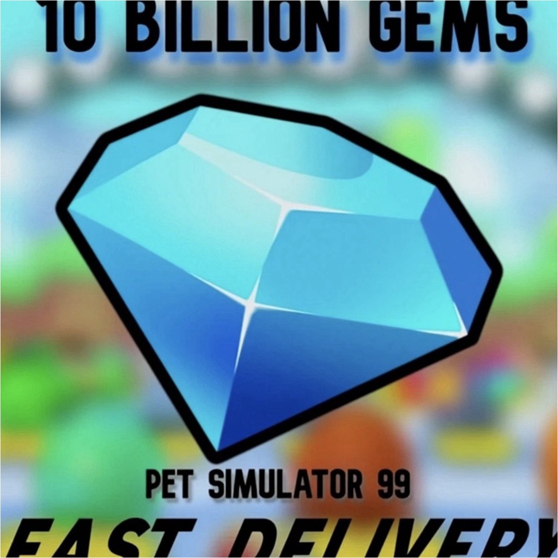 Pet Simulator 99 10 Billion Gems In-Game Currency Asset