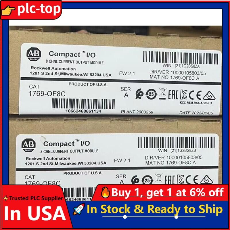 AB 1769-OF8C /A CompactLogix 8 Pt A/O Current Module 1769OF8C US Free Tax