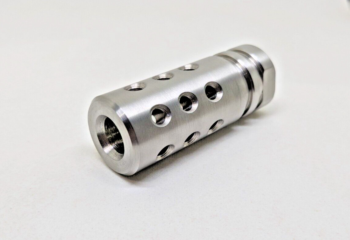 11/16-24 44 Magnum Stainless Steel 2.25 Inch Muzzle Brake Compensator