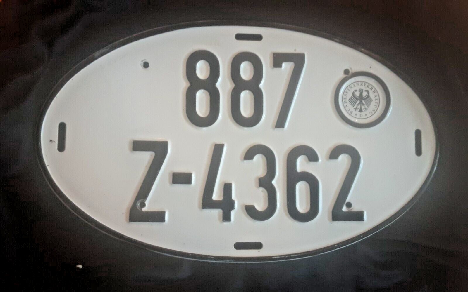 GERMAN GERMANY VINTAGE LICENSE PLATE bundesfinanzverwaltung CAR AUTO 1950s