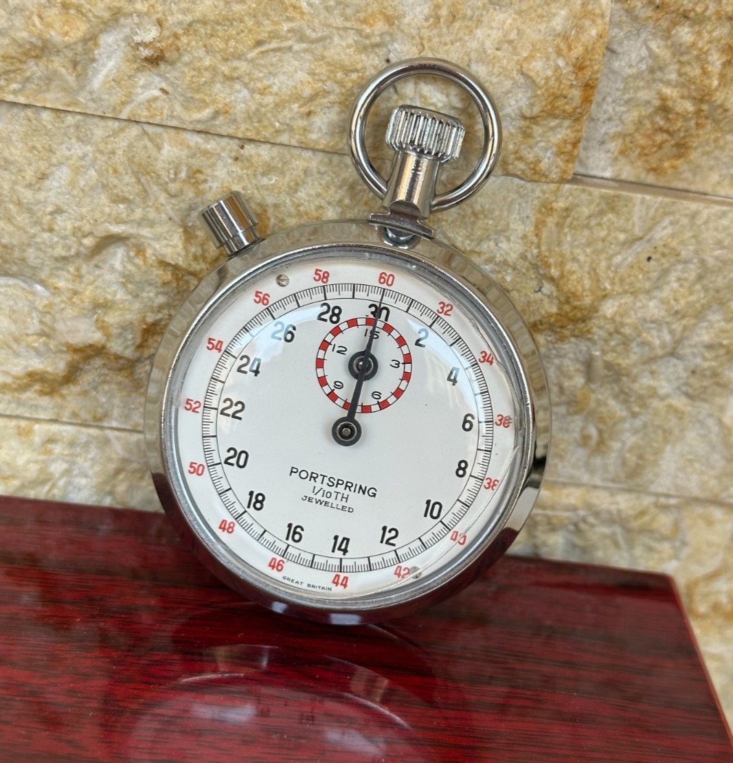 1980's Vintage Smiths Portspring 1/10th Stopwatch Rare Manual Great Britain Made