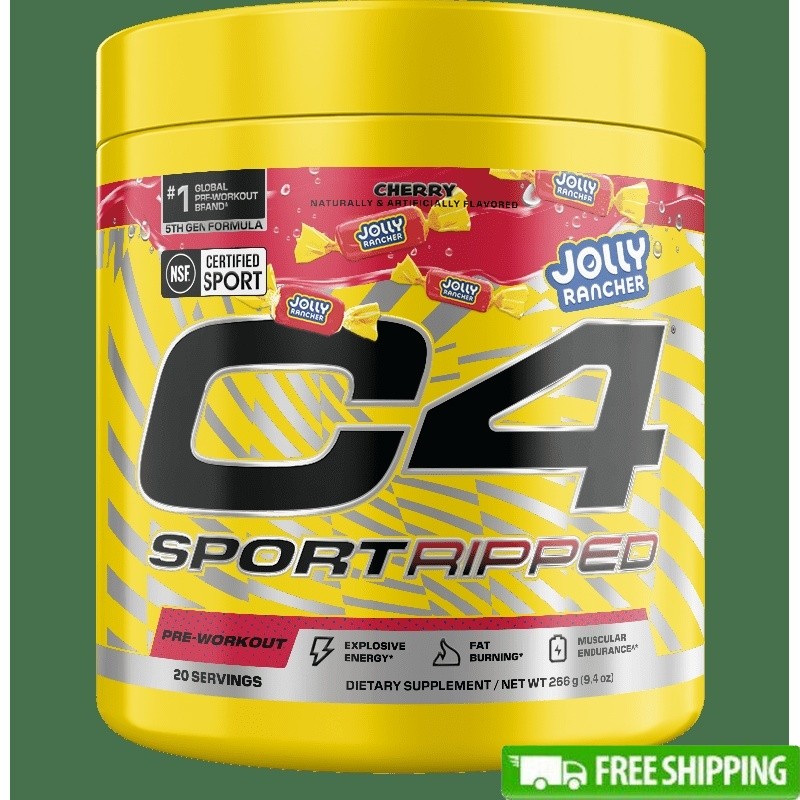 C4 Sport Ripped Pre-Workout Powder Fat Burning Energy 20 Servings 200mg Caffeine
