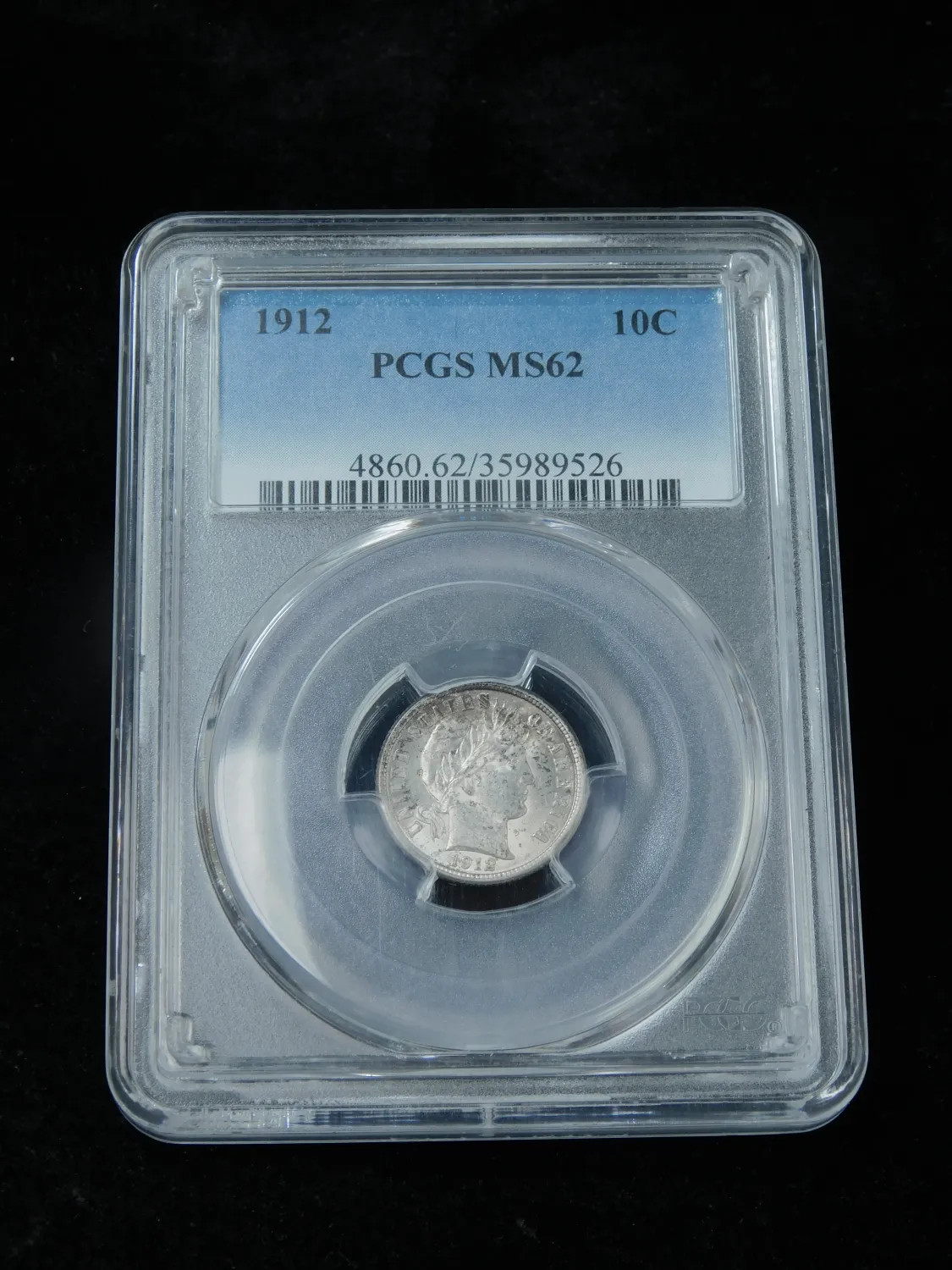 1912 10c Barber Silver Dime - PCGS MS62