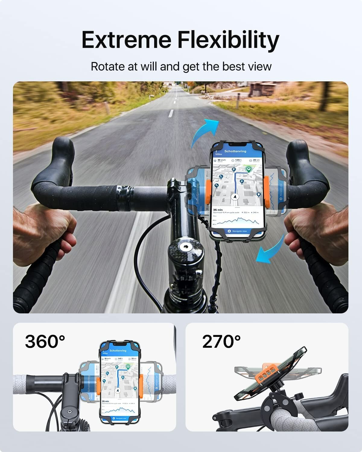 andobil Bike Phone Mount Super Stable on Bumpy Road] Motorcycle Phone Mount Un