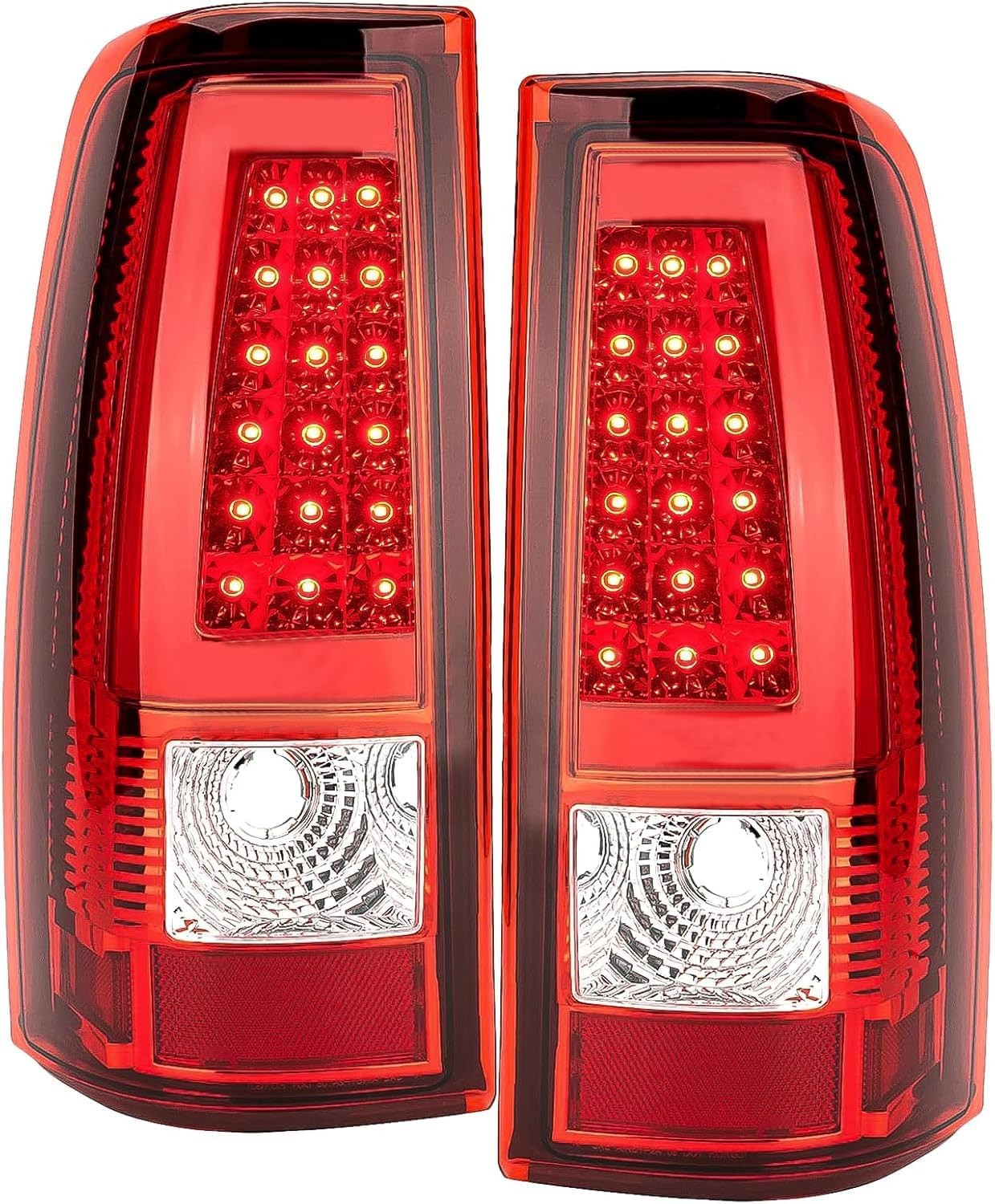 For 2003-06 Chevy Silverado 1500 2500 3500 LED Tail Lights Red Rear Brake Lamps