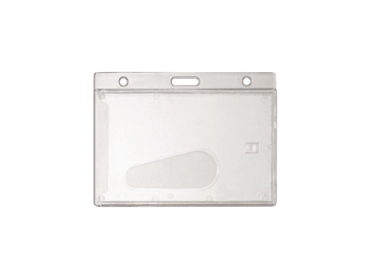 Frosted Rigid Badge Holder, 2 1/8 X 3 3/8, Clear, Horizontal, 25/Bx