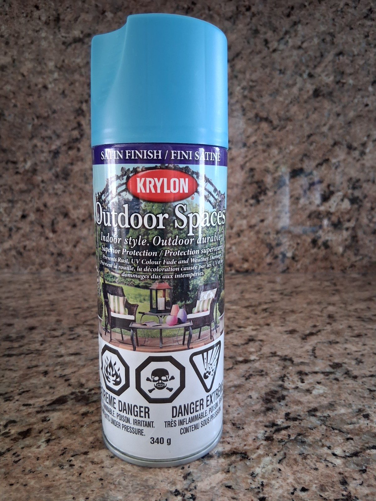 KRYLON OUTDOOR SPACES INDOOR STYLE OUTDOOR DURABLE SATIN  SPRAY PAINT NEW OCEAN