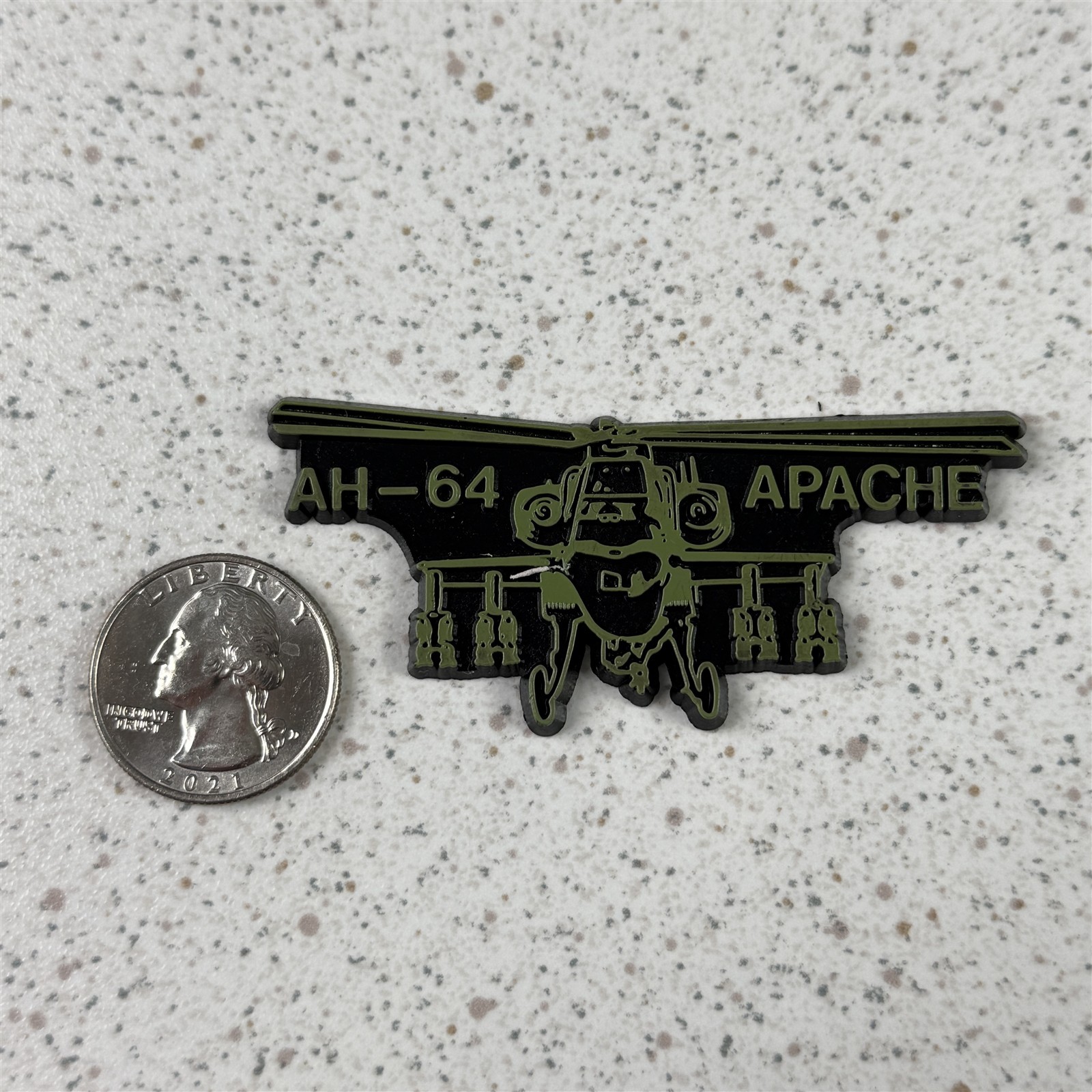 Vtg Action Packets AH-64 Boeing Apache Helicopter Rubber Fridge Magnet #53661